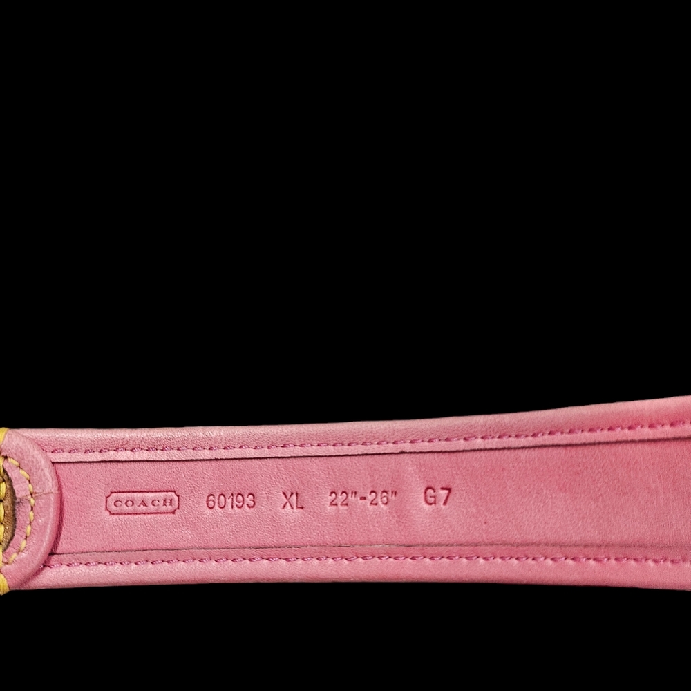 Vintage Coach Leather Dog Collar • XL • New Old Stock • Pink & Tan Studded • - Picture 5 of 5